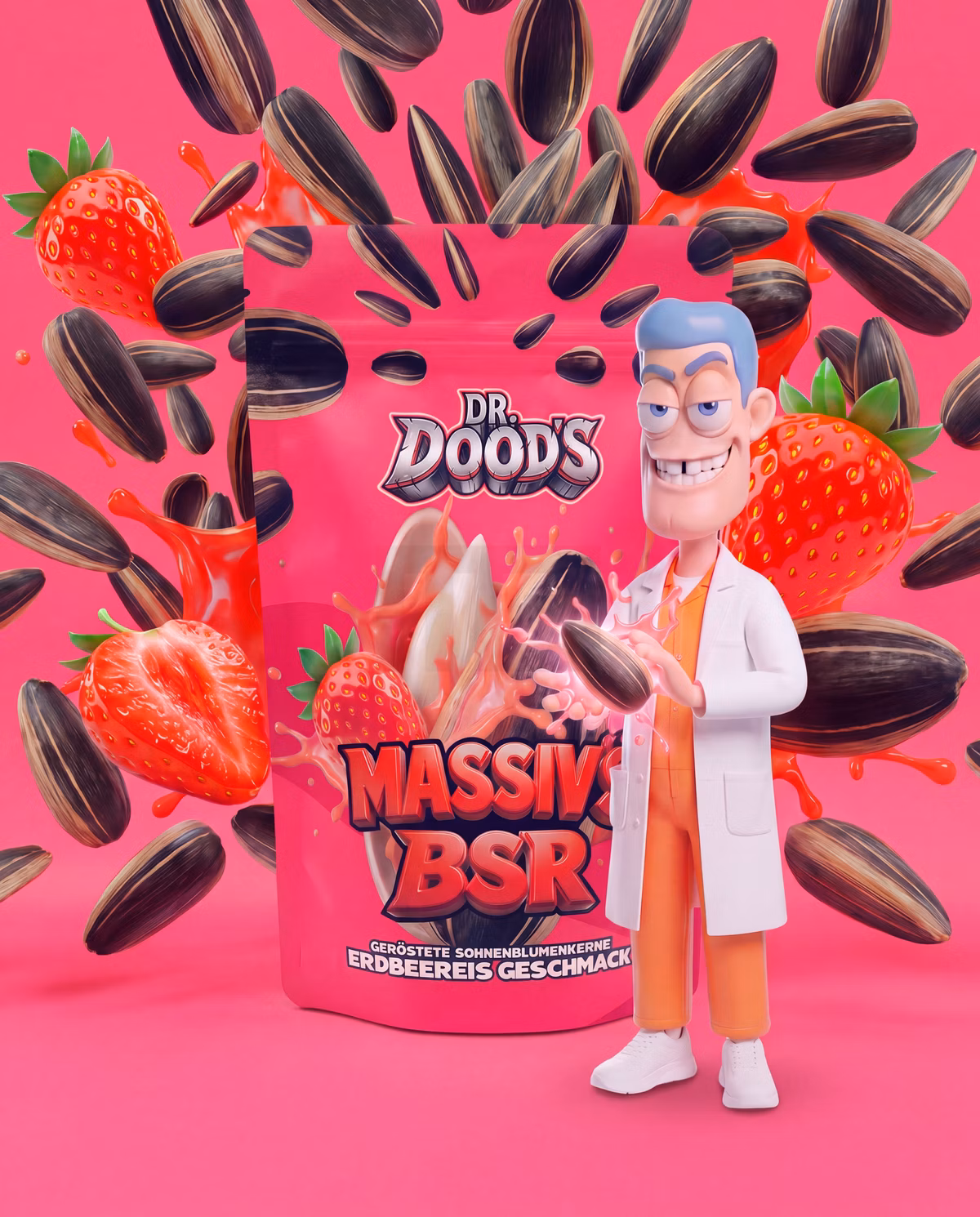 Dr. Doods Massiv`s BSR Sonnenblumenkerne Erdbeereis 100g
