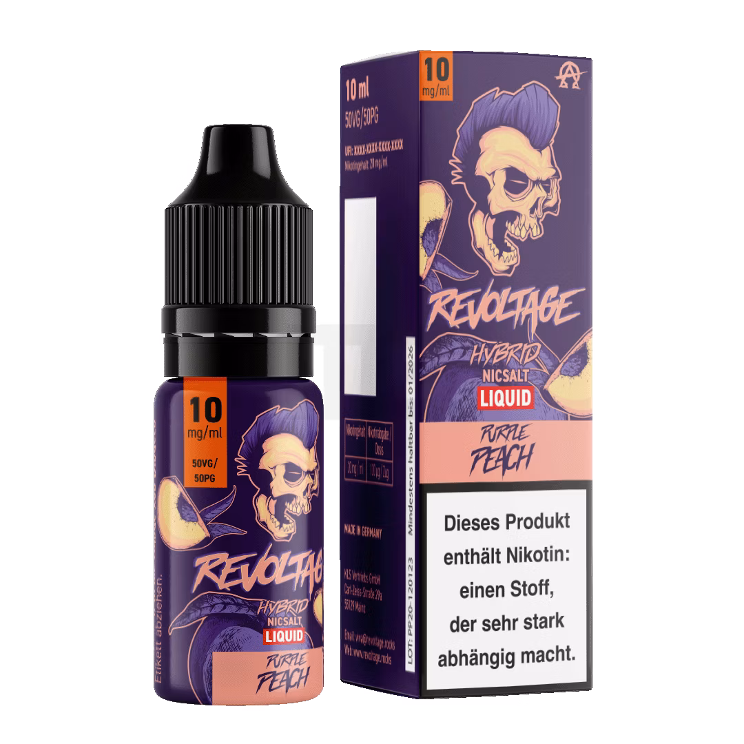 Revoltage - Hybrid Nikotinsalz Liquid - 10ml - Purple Peach - 10mg Revoltage - Hybrid Nikotinsalz Liquid - 10ml - Purple Peach - 10mg