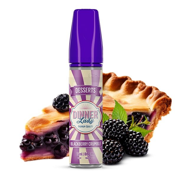 Dinner Lady - Dessert Bar - Aroma - Blackberry Crumble | Inhalt : 14ml | Nikotinstärke : 0mg | Paketgröße : 1er Packung