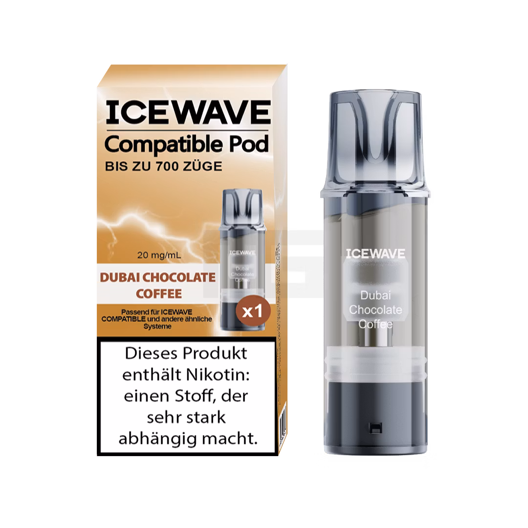 ICEWAVE - Prefilled Pod - 2ml - 3er Pack - Dubay Chocolate Coffee