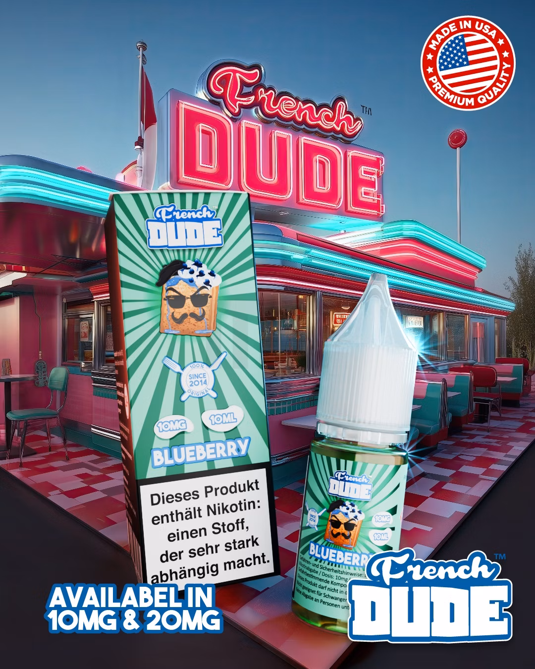 French Dude - Blueberry - Nikotinsalz-Liquids - 10ml - 10mg