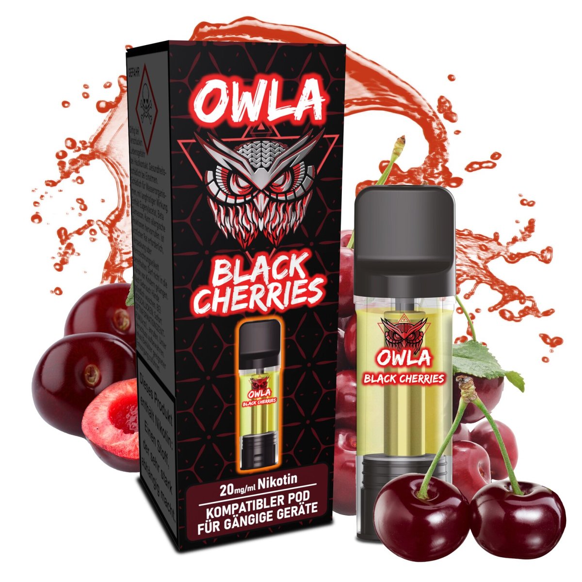 OWLA - Black Cherries - Nikotinsalz Liquid - 2ml - 20mg