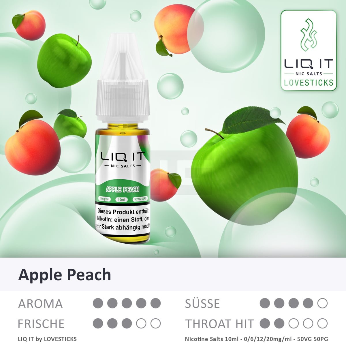 p-lovesticks-liq-it-apple-peach-liquid LIQ IT - Nikotinsalz-Liquid - 10ml - Apple Peach - 12mg