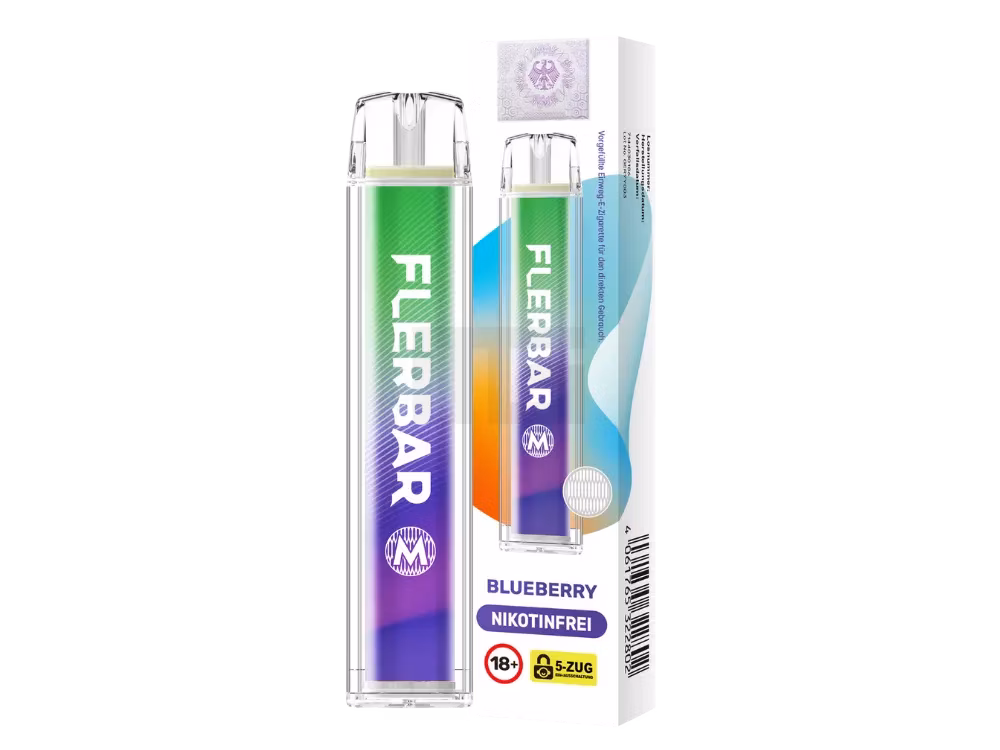 Nikotinfrei - Flerbar - Einweg E-Zigarette - Blueberry - 0mg - CP  Nikotinfrei - Flerbar - Einweg E-Zigarette - Blueberry - 0mg - CP