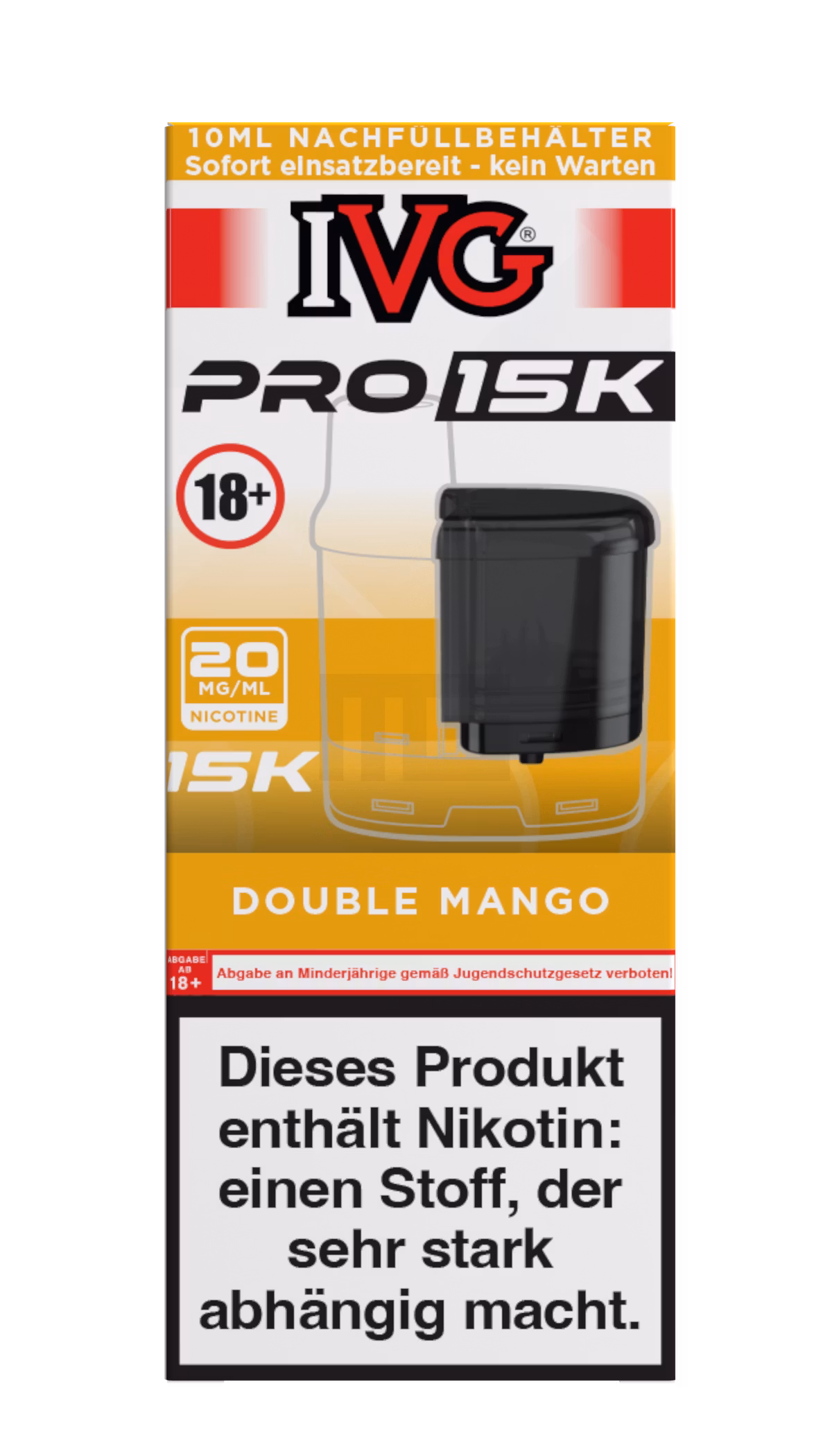 IVG - Pro 15K - 10ml Pod Nachfüllbehälter - Double Mango - 20mg