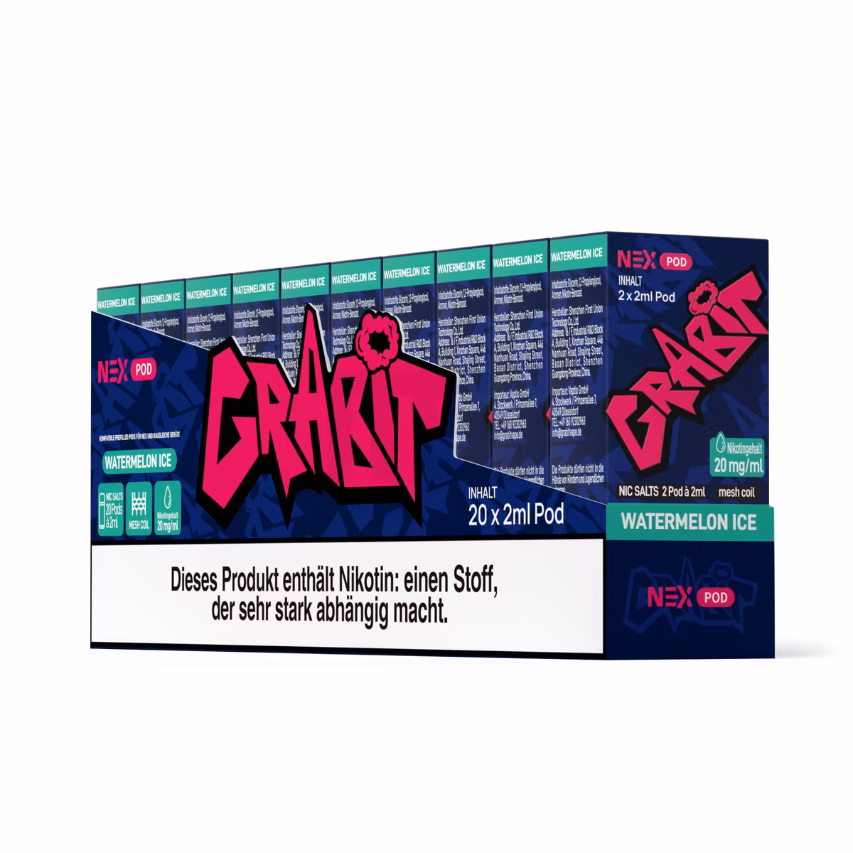 GRABIT - Nex - Prefilled Pod - 2ml - 2er Pack - Watermelon Ice