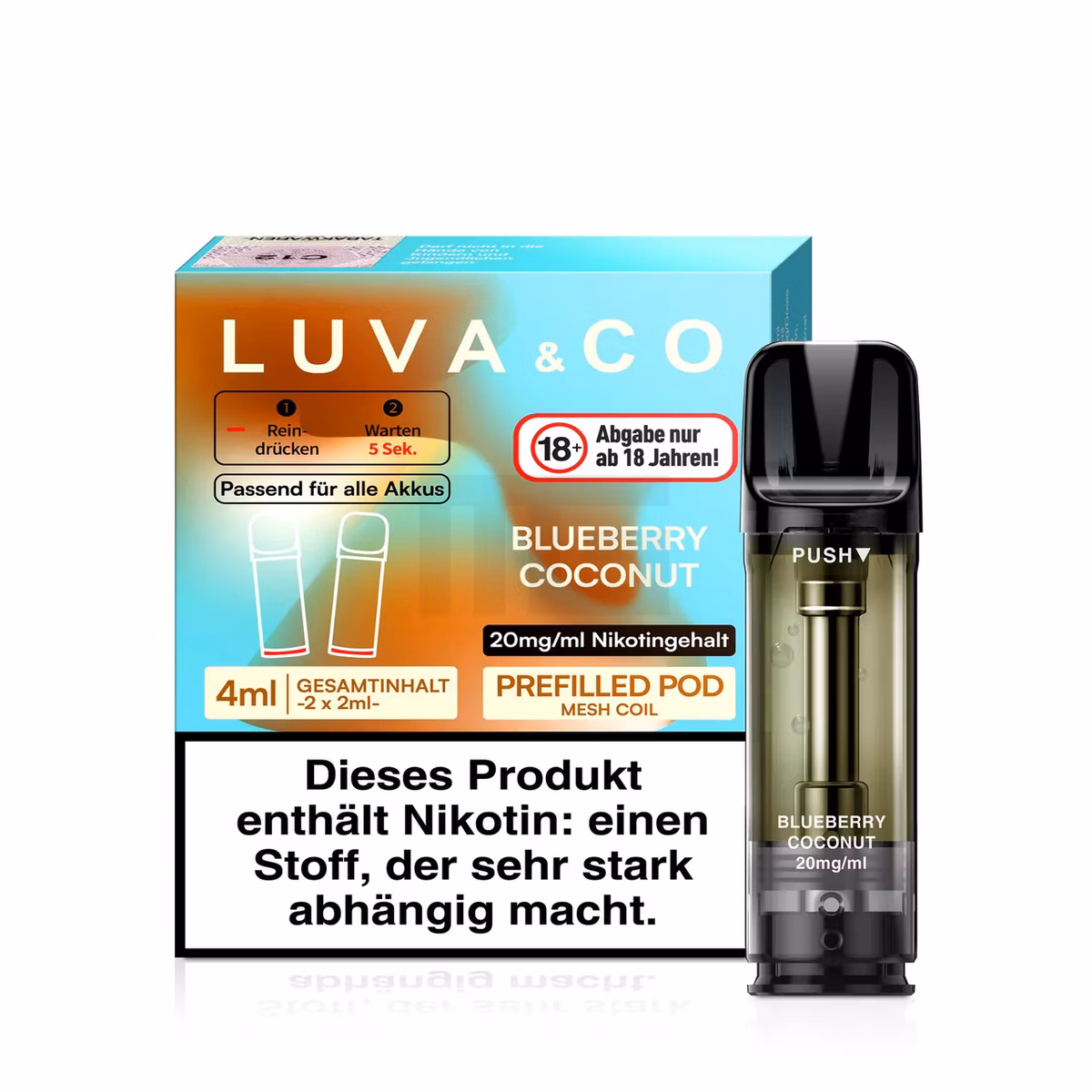 Luva - Prefilled Pod - 20mg - 2er Pack - Blueberry Coconut Luva - Prefilled Pod - 20mg - 2er Pack - Blueberry Coconut