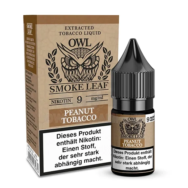 OWL Smoke Leaf Nikotin-Liquid Peanut Tobacco 10ml 9mg OWL Smoke Leaf Nikotin-Liquid Peanut Tobacco 10ml 9mg