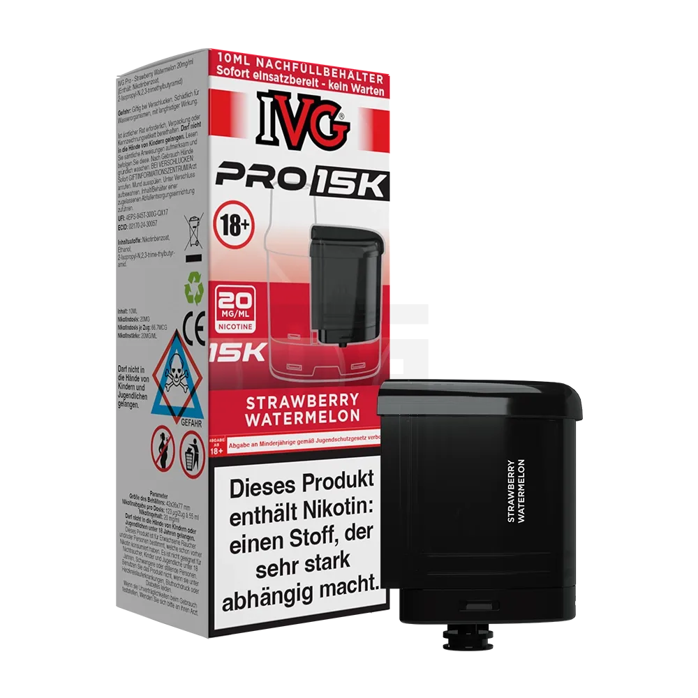 IVG - Pro 15K - 10ml Pod Nachfüllbehälter - Strawberry Watermelon - 20mg