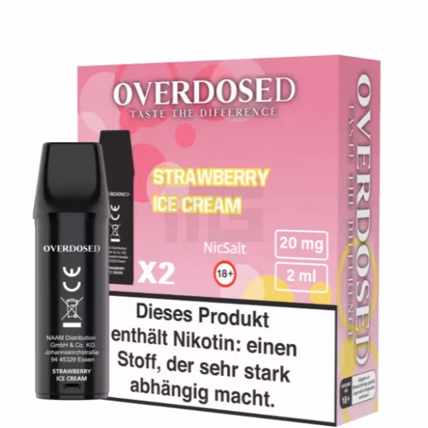overdosed-prefilled-pod-strawb-ice-cr-2ml-2er-pack Overdosed - Prefilled Pod - Strawberry Ice Cream - 2ml - 2er Pack