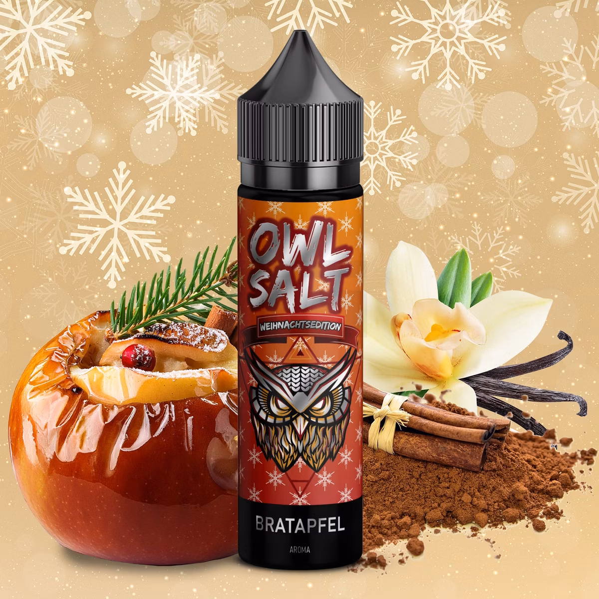 OWL Salt - Weihnachtsedition Overdosed - Aroma - 10ml - Bratapfel | Paketgröße : 1er Packung