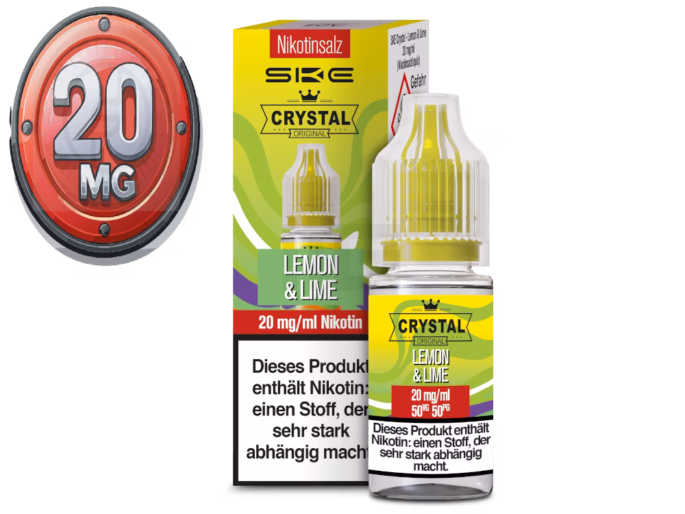 ske-crystal-liquid-lemon-lime-10ml-20mg SKE - Crystal Liquid - Lemon & Lime - Nikotinsalz Liquid - 10ml - 20mg