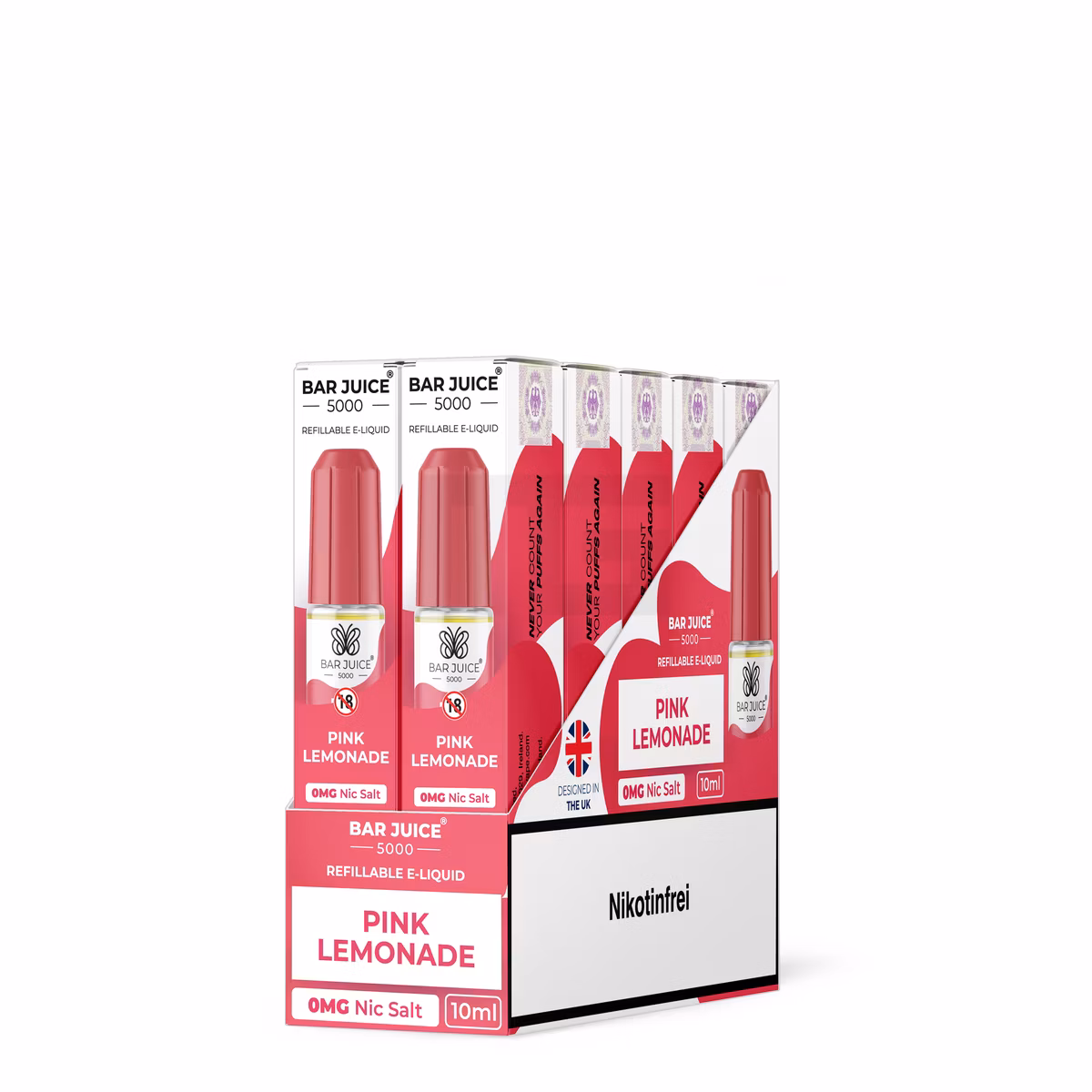 Bar Juice - 5000 - Pink Lemonade | Inhalt : 10ml | Nikotinsalz-Stärke : 0mg | Paketgröße : 1er Packung