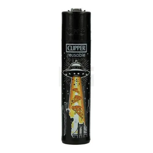 clipper-feuerzeug-ufo-orannge-wiederverwendbar Clipper - Feuerzeug - Ufos 2v4 Ufo und Pizza - wiederverwendbar