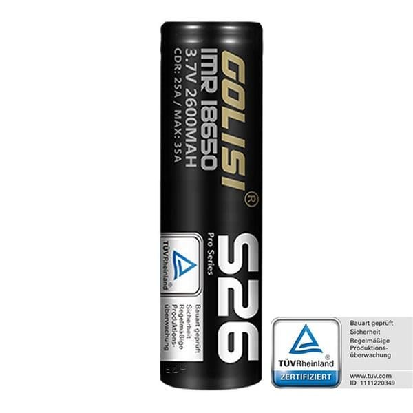 Golisi-S26-18650-35A-2600mAh-Akku-VE-120-Stk Golisi S26 18650 35A 2600mAh Akku (VE = 120 Stk)
