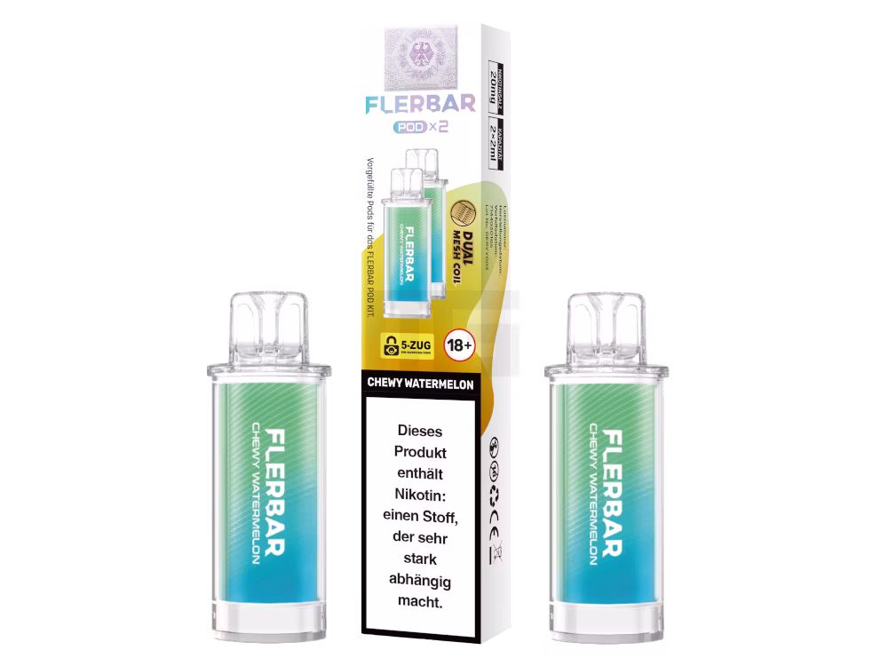 Flerbar - Prefilled Pod - 2ml - 2er Pack - Chewy Watermelon Flerbar - Prefilled Pod - 2ml - 2er Pack - Chewy Watermelon