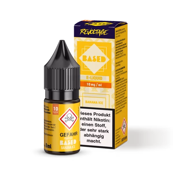 Revoltage - BASED - Nikotinsalz-Liquid - Banana Ice - 8ml - 10mg Revoltage - BASED - Nikotinsalz-Liquid - Banana Ice - 8ml - 10mg