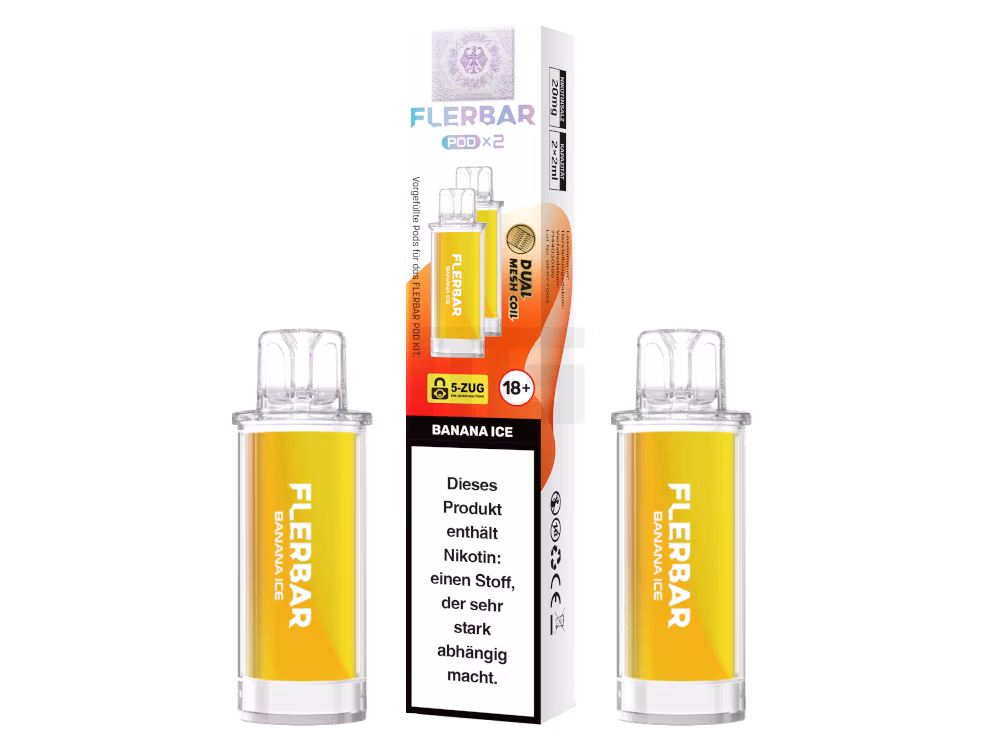 Flerbar - Prefilled Pod - 2ml - 2er Pack - Banana Ice Flerbar - Prefilled Pod - 2ml - 2er Pack - Banana Ice