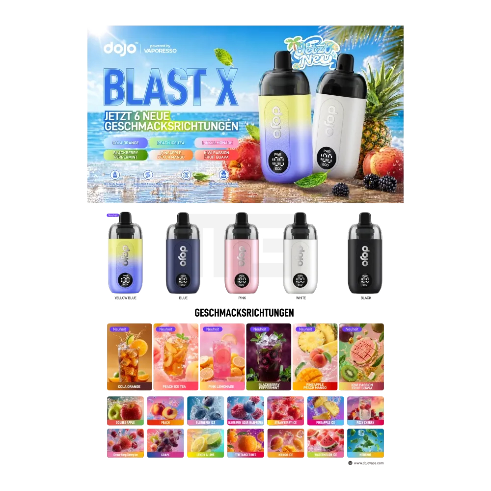 Vaporesso - Dojo Blast X - Summer Edition 2026 - A3 Poster - 4/0 farbig