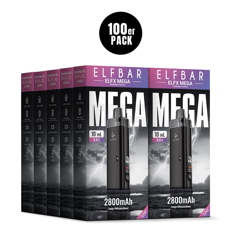 Elfbar - ELFX Mega - Basisgerät - Black | Paketgröße : 1er Packung Elfbar - ELFX Mega - Basisgerät - Black | Paketgröße : 1er Packung