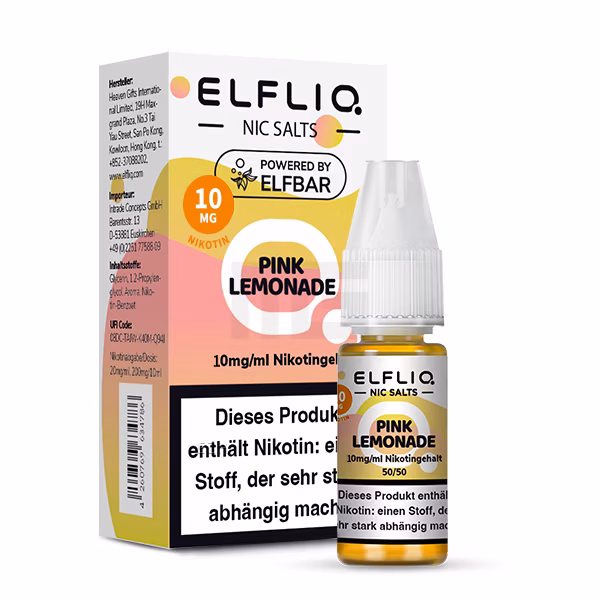 elfbar-elfliq-pink-lemonade-nikotinsalz-liquid-6 Elfbar - ElfLiq - 10ml - Pink Lemonade | Nikotinsalz-Stärke : 10mg