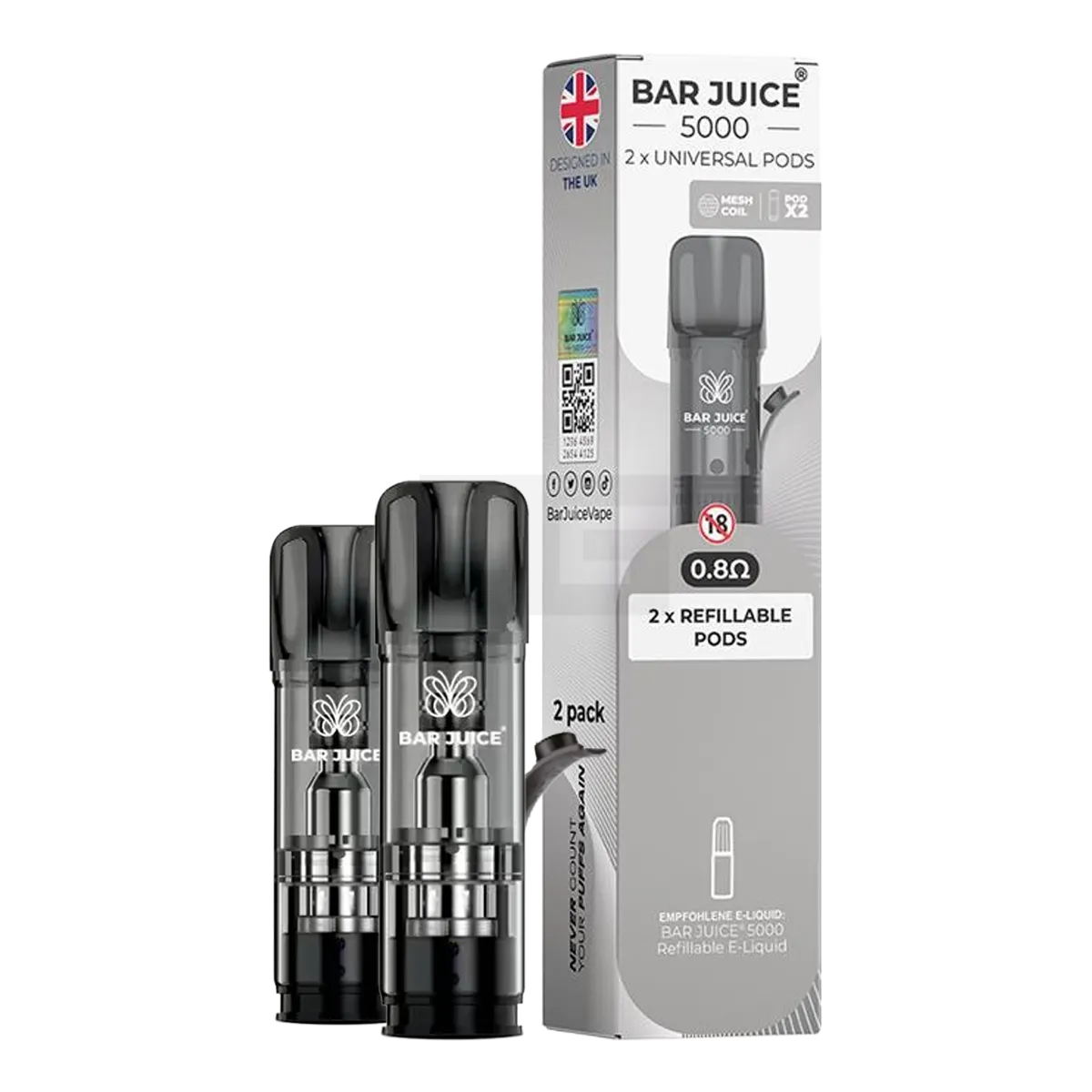 Bar Juice - Leerpods - 2er Paket - 2ml - 0.8 Ohm Bar Juice - Leerpods - 2er Paket - 2ml - 0.8 Ohm
