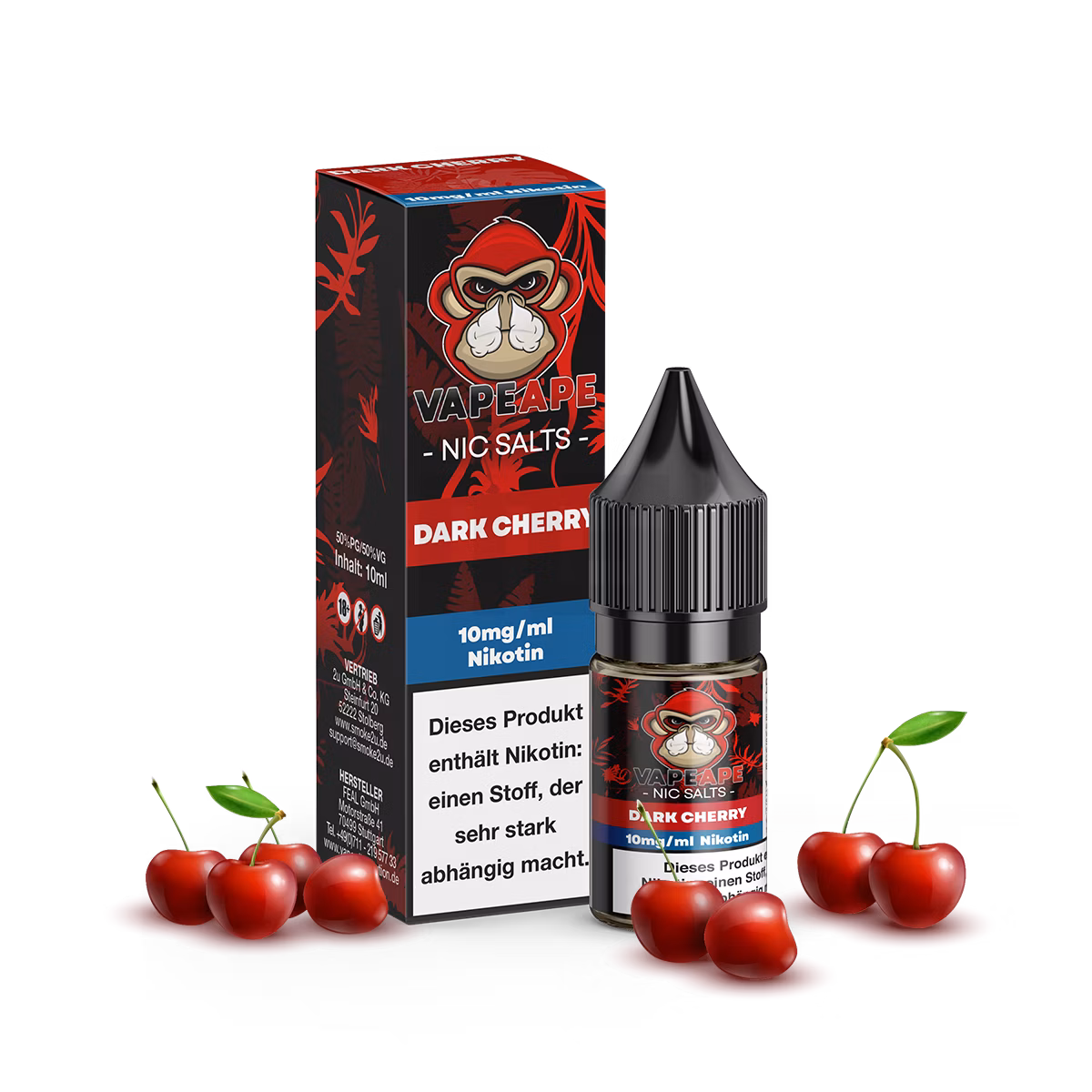 VapeApe - Nikotinsalz-Liquid - 10ml - Dark Cherry | Nikotinsalz-Stärke : 10mg VapeApe - Nikotinsalz-Liquid - 10ml - Dark Cherry | Nikotinsalz-Stärke : 10mg