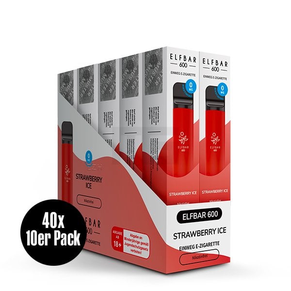 Nikotinfrei - Elfbar - 600 Einweg E-Zigarette - Strawberry Ice - 0mg Nikotinfrei - Elfbar - 600 Einweg E-Zigarette - Strawberry Ice - 0mg