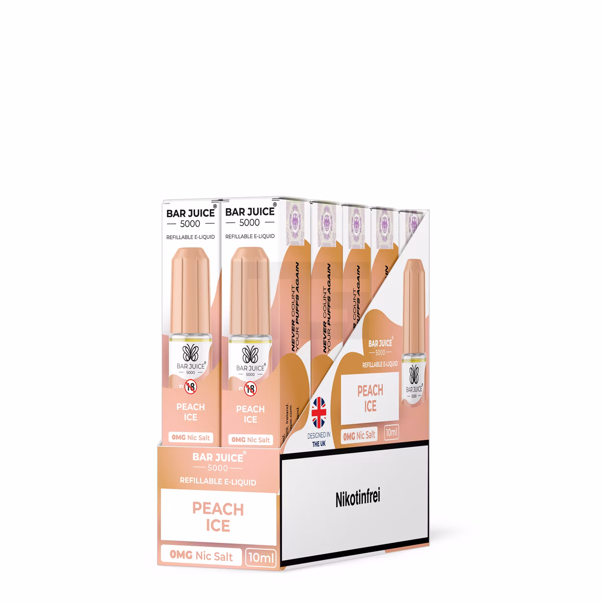 Bar Juice - 5000 - Peach Ice | Inhalt : 10ml | Nikotinsalz-Stärke : 0mg | Paketgröße : 1er Packung Bar Juice - 5000 - Peach Ice | Inhalt : 10ml | Nikotinsalz-Stärke : 0mg | Paketgröße : 1er Packung