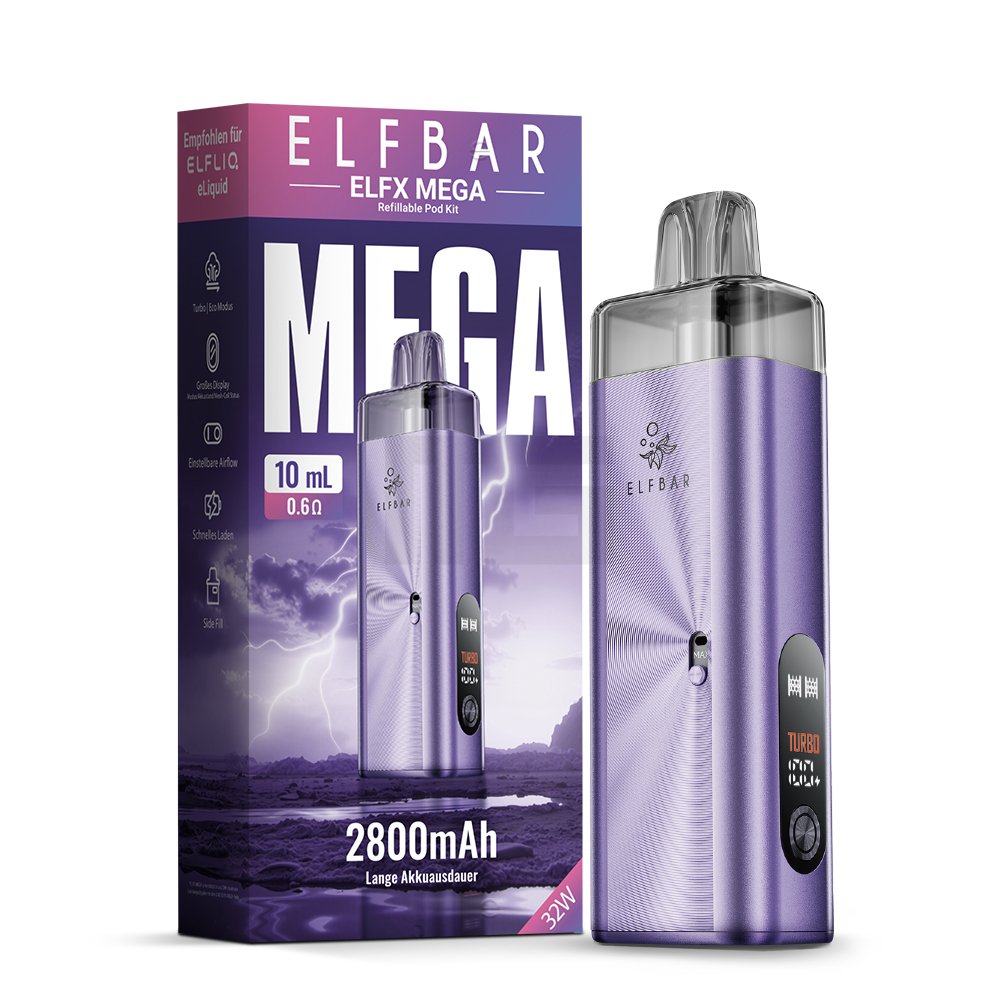Elfbar - ELFX Mega - Basisgerät - Purple | Paketgröße : 1er Packung Elfbar - ELFX Mega - Basisgerät - Purple | Paketgröße : 1er Packung