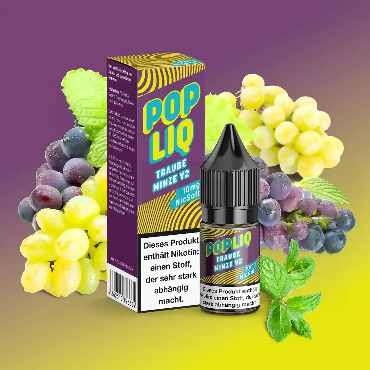 PopLiq Nikotinsalz-Liquid Traube Minze V2 10ml 10mg PopLiq Nikotinsalz-Liquid Traube Minze V2 10ml 10mg