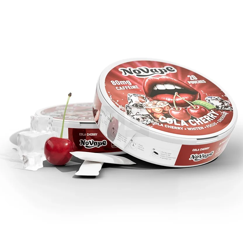 NoVape - Koffein Pouches - Cherry Cola - 80mg - 20 Stück