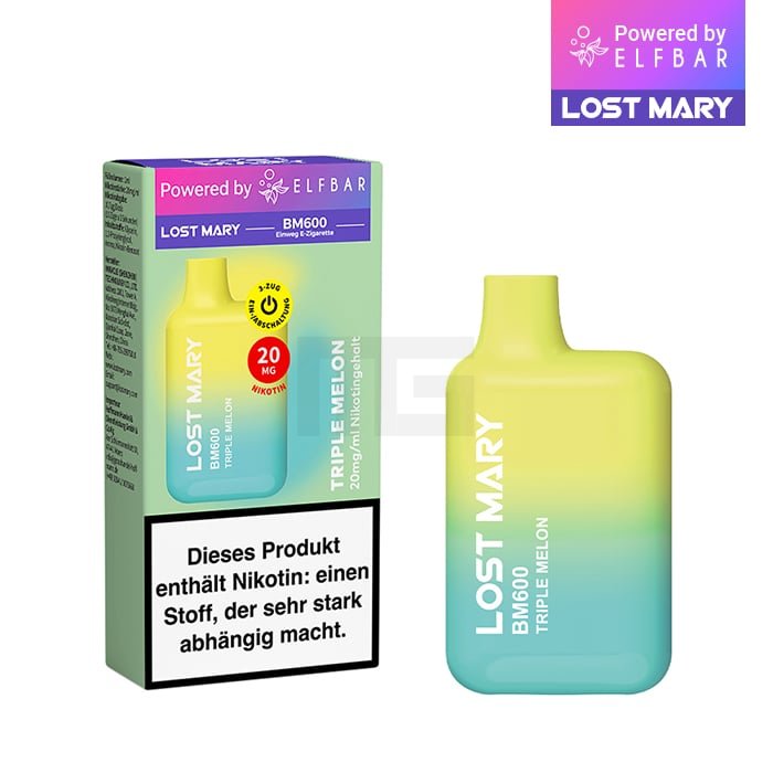 Lost Mary - BM600 - Einweg E-Zigarette - Triple Melon - 20mg - 1er Packung Lost Mary - BM600 - Einweg E-Zigarette - Triple Melon - 20mg - 1er Packung