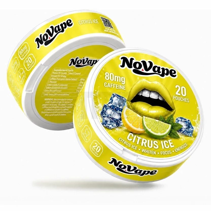 NoVape - Koffein Pouches - Citrus Ice - 80mg - 20 Stück NoVape - Koffein Pouches - Citrus Ice - 80mg - 20 Stück