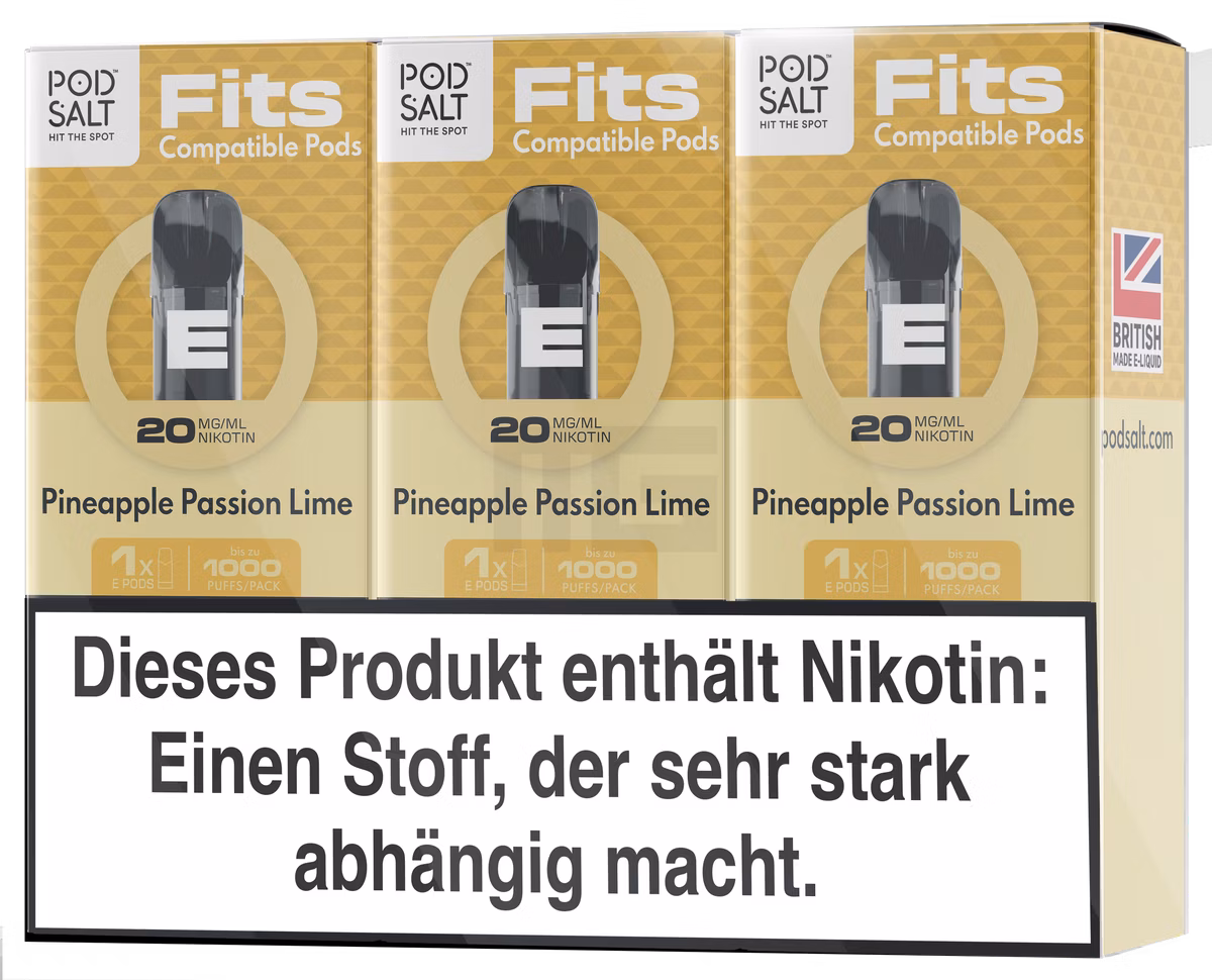 Pod Salt - Fits - Prefilled Pod - Pineapple Passion Lime - 20mg - 2ml - 3er Pack