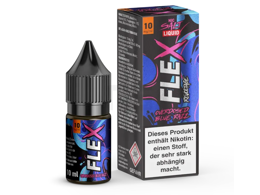 Revoltage - Flex - Nikotinsalzliquid - 10ml - Blue Razz - 10mg Revoltage - Flex - Nikotinsalzliquid - 10ml - Blue Razz - 10mg