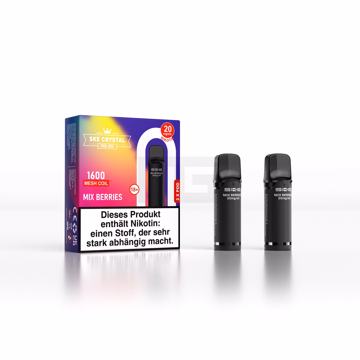 SKE - Crystal 800 Pro - Prefilled Pod - 20mg - 2er Paket - Mix Berries SKE - Crystal 800 Pro - Prefilled Pod - 20mg - 2er Paket - Mix Berries