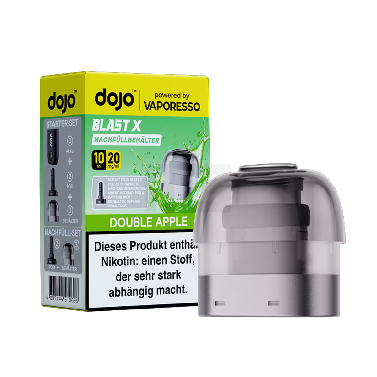 Vaporesso - Dojo Blast X - 10ml Pod Nachfüllbehälter - Double Apple - 20mg