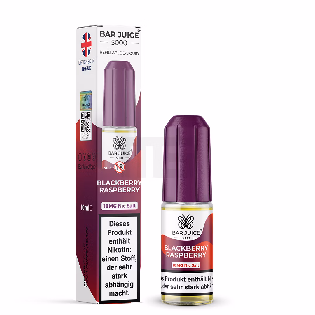 Bar Juice - 5000 - Blackberry Raspberry | Inhalt : 10ml | Nikotinsalz-Stärke : 10mg | Paketgröße : 1er Packung