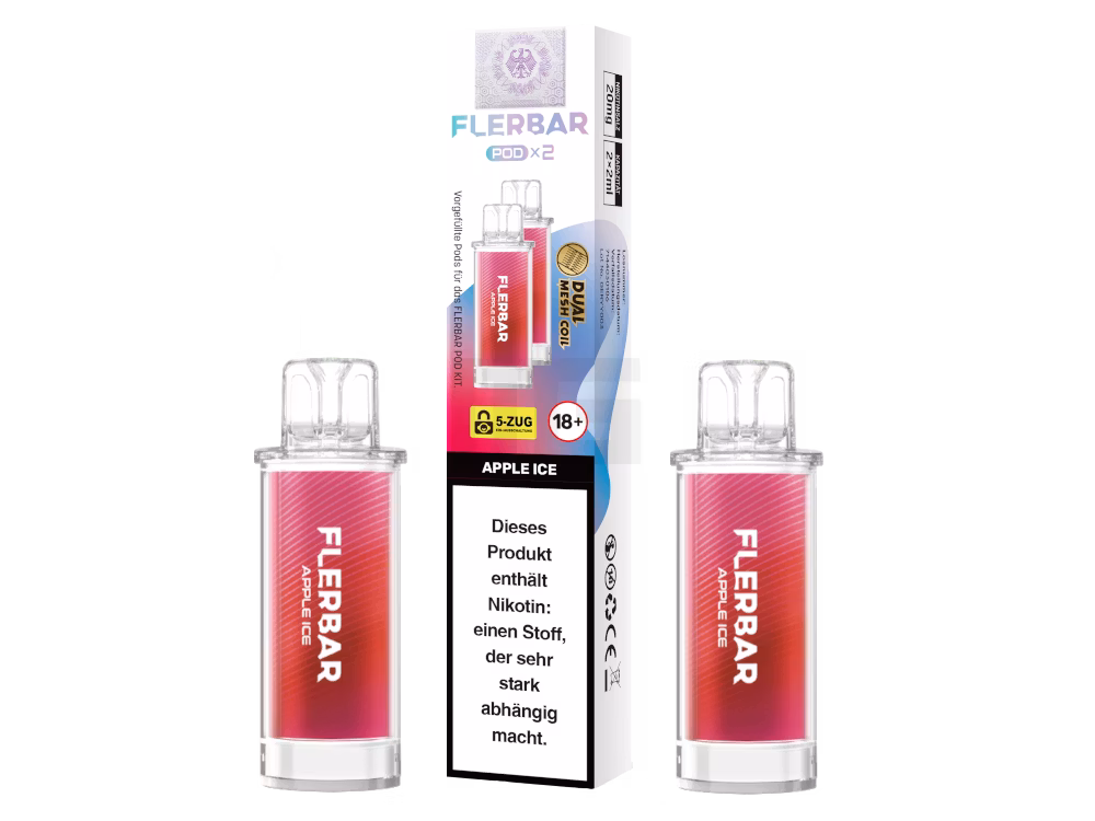 Flerbar - Prefilled Pod - 2ml - 2er Pack - Apple Ice Flerbar - Prefilled Pod - 2ml - 2er Pack - Apple Ice