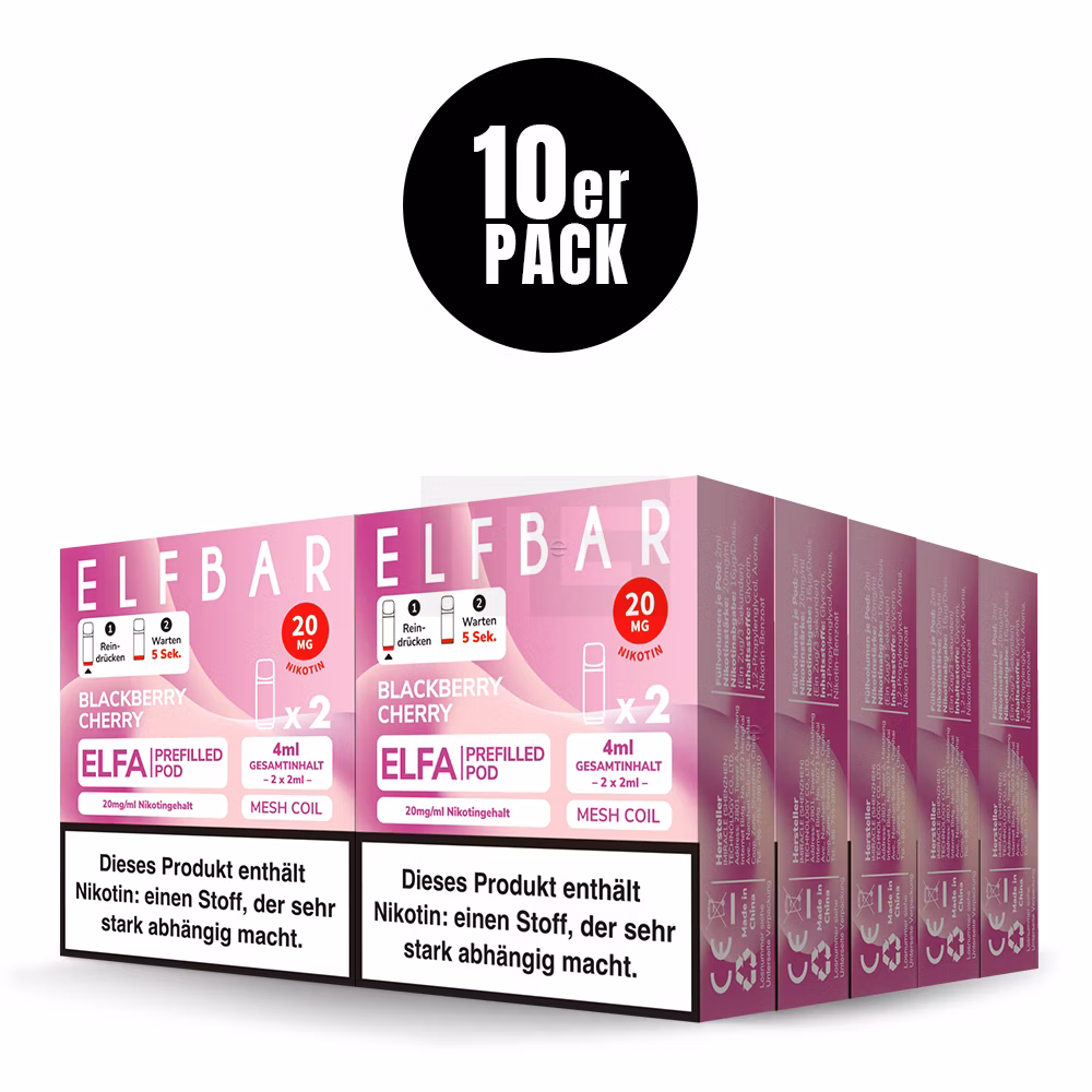 Elfbar - ELFA - Prefilled Pod - 2ml - 2er Pack - Blackberry Cherry - 20mg
