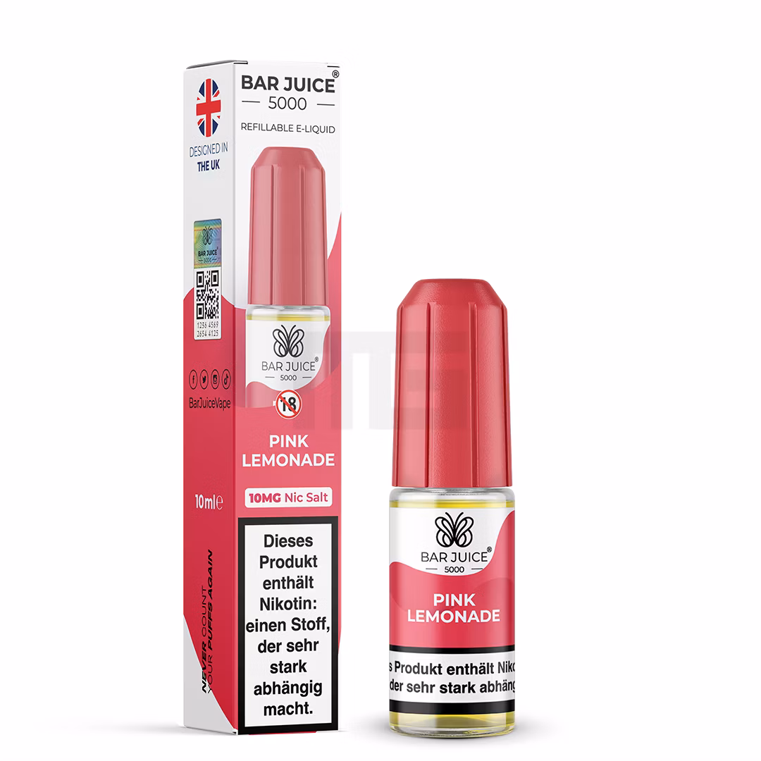 Bar Juice - 5000 - Pink Lemonade | Inhalt : 10ml | Nikotinsalz-Stärke : 10mg | Paketgröße : 1er Packung