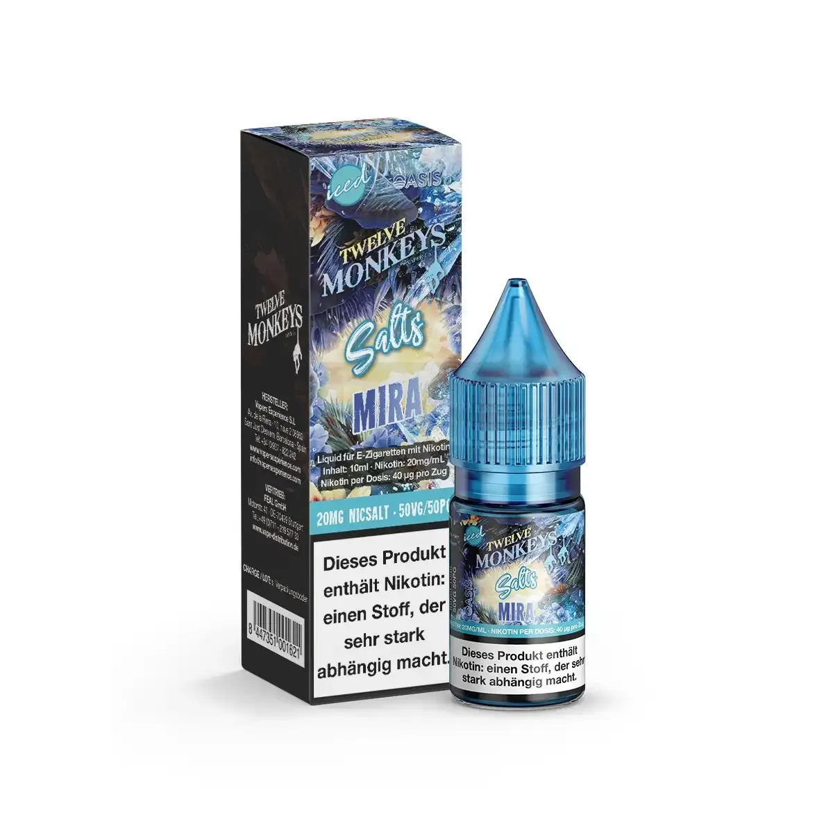 Twelve Monkeys Nikotinsalz-Liquid Iced Mira 10ml 20mg