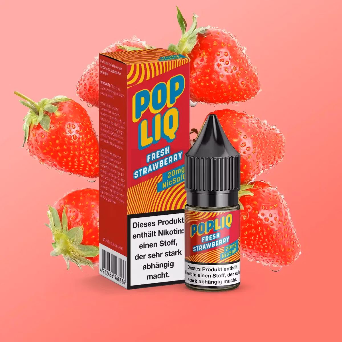 PopLiq Nikotinsalz-Liquid Fresh Strawberry 10ml 20mg PopLiq Nikotinsalz-Liquid Fresh Strawberry 10ml 20mg