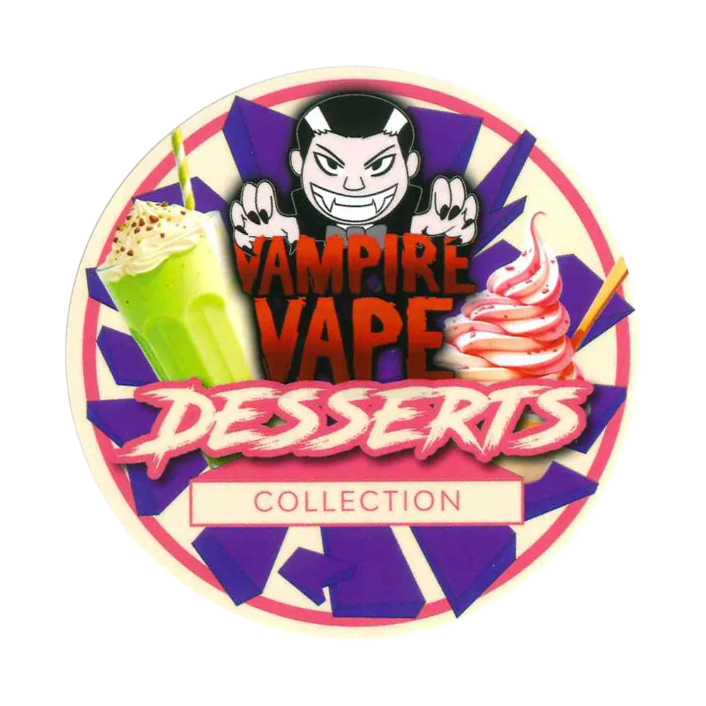 Vampire Vape - Sticker - Dessert Collection - Rund ⌀ 9,5cm Vampire Vape - Sticker - Dessert Collection - Rund ⌀ 9,5cm