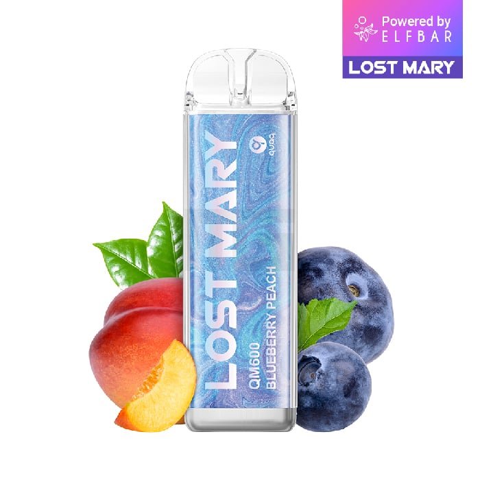 Lost Mary - QM600 - Einweg E-Zigarette - Blueberry Peach | Nikotinsalz-Stärke : 20mg | Paketgröße : 1er Packung