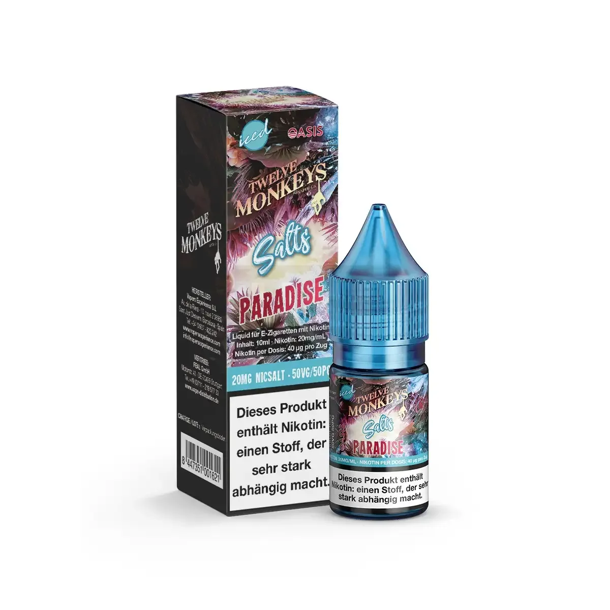 Twelve Monkeys Nikotinsalz-Liquid Iced Paradise 10ml 20mg