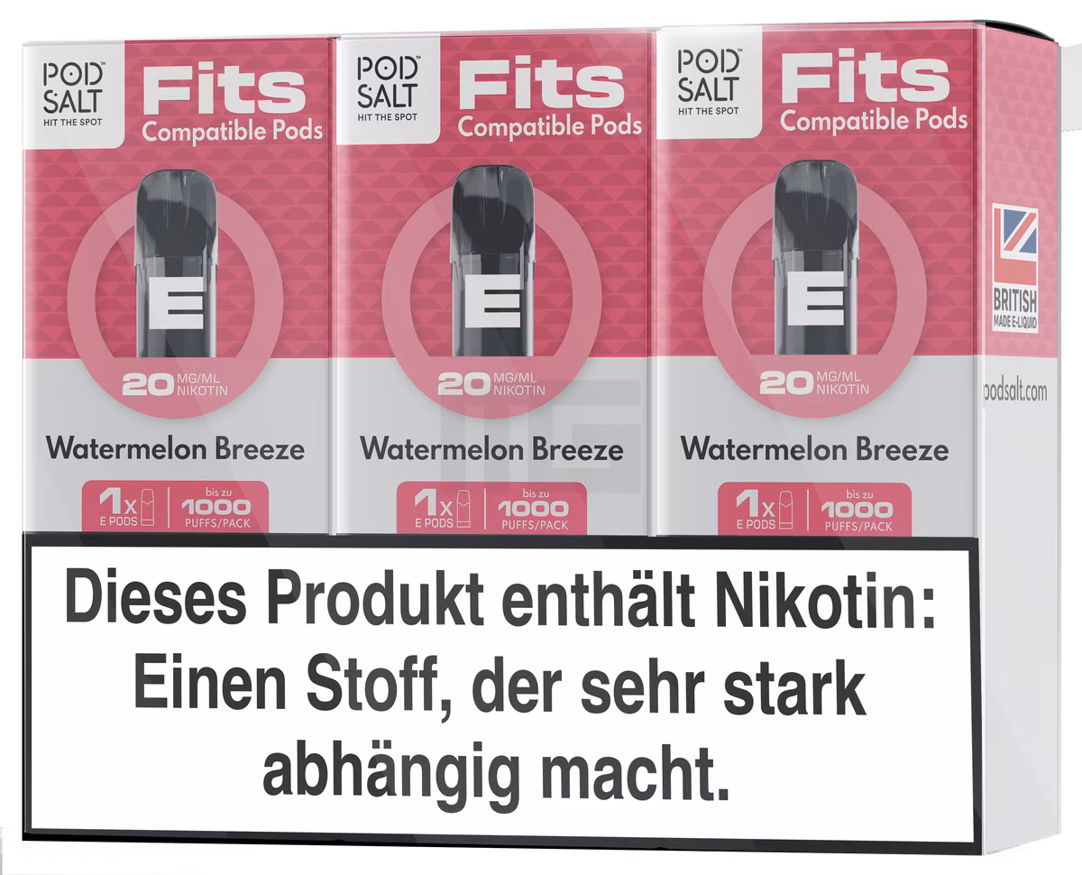 Pod Salt - Fits - Prefilled Pod - Watermelon Breeze - 20mg - 2ml - 3er Pack