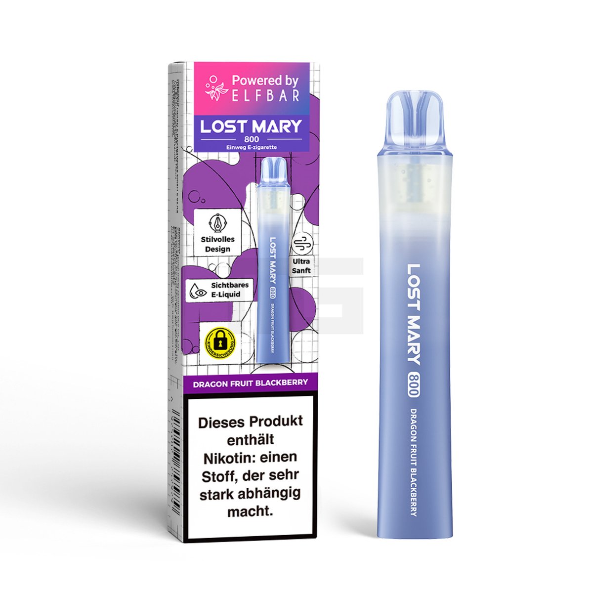 Lost Mary - LM800 - Einweg E-Zigarette - Dragon Fruit Blackberry - 20mg