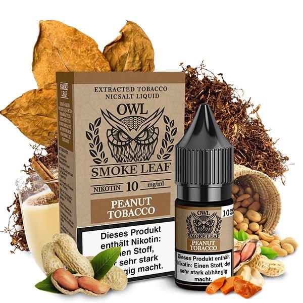 owl-smoke-leaf-peanut-tobacco-10ml-10mg-1 OWL Smoke Leaf - Peanut Tobacco - Nikotinsalz Liquid - 10ml - 10mg